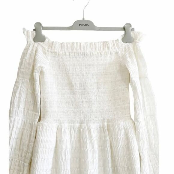 New with Tag, Rebecca Vallance Jame off-the-shoulder belted midi dress, Size 4US - Picture 2 of 11